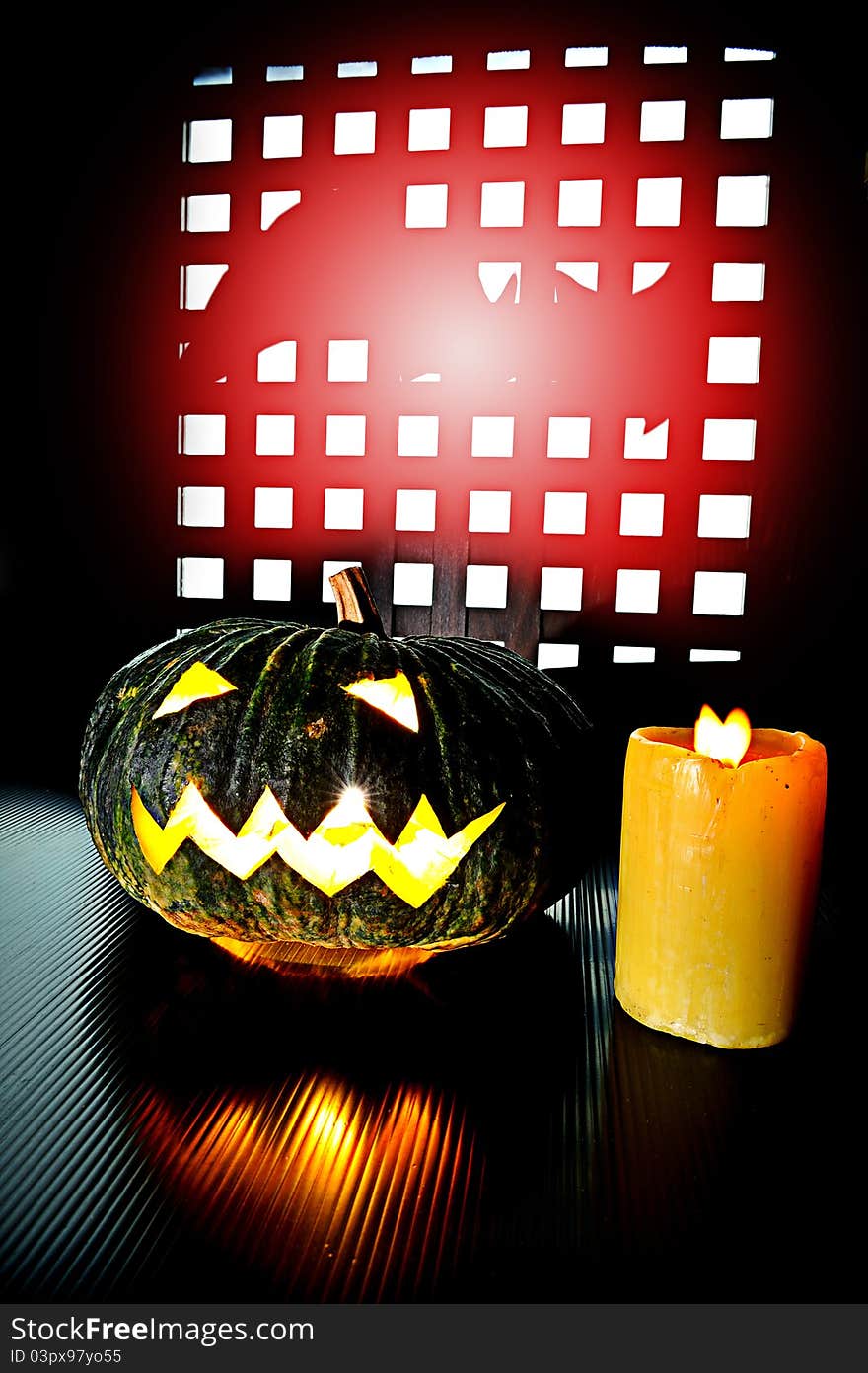 Pumkin for Halloween over abstract background