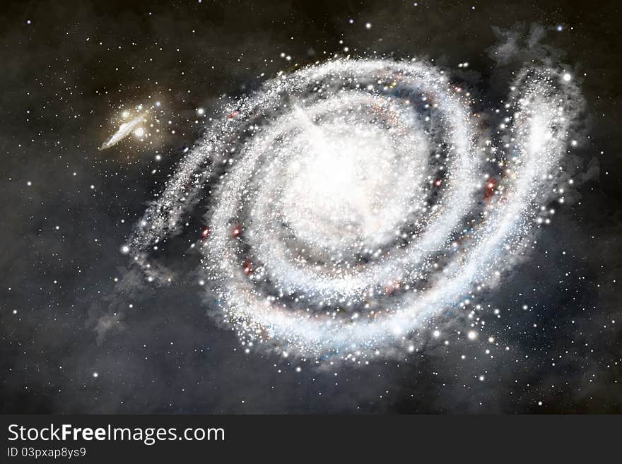 Galaxies and stars - space background. Galaxies and stars - space background