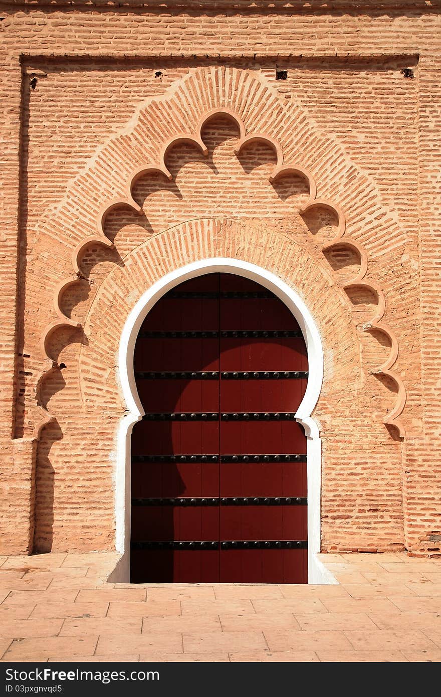 Arabic door in Koutubia mosque in Marrakesh (Morocco)