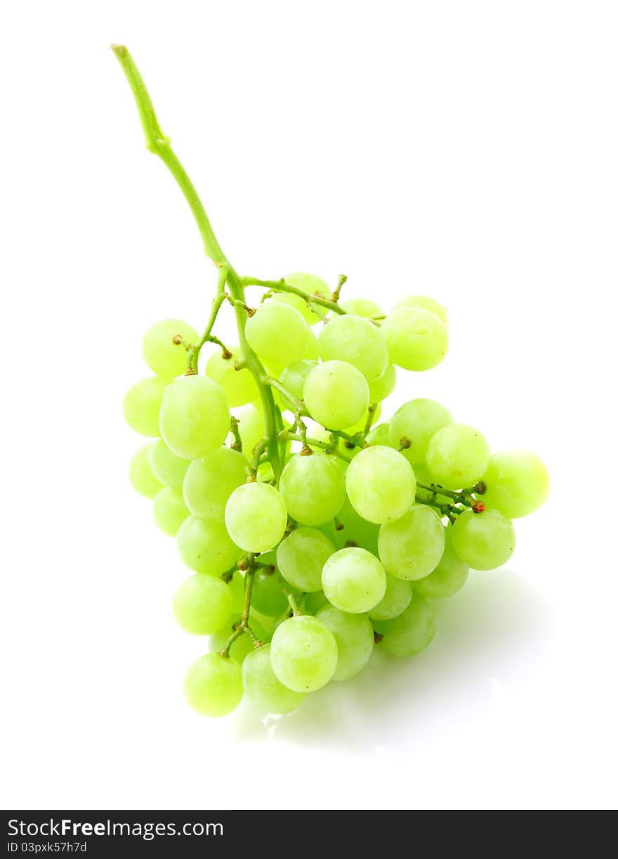 Green grape bunch isolated on white