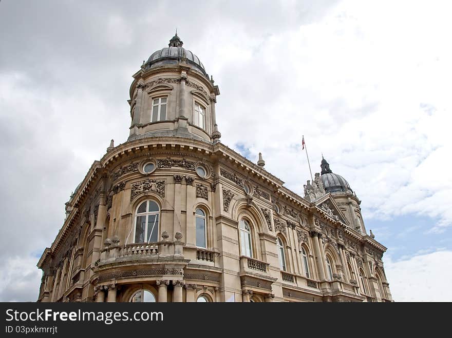 The Towers of an Ornate Civic Building In Yorkshire England. The Towers of an Ornate Civic Building In Yorkshire England