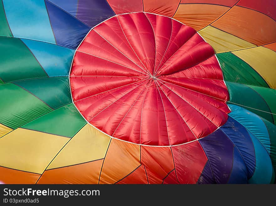 Close up of a colorful hot air ballon, ready to launch. Close up of a colorful hot air ballon, ready to launch