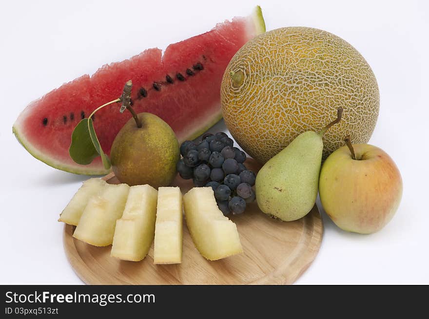 Fruits on a white  background. Fruits on a white  background