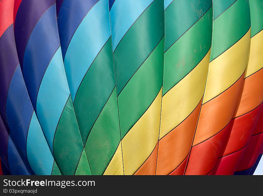 Close up of a colorful hot air ballon, ready to launch. Close up of a colorful hot air ballon, ready to launch