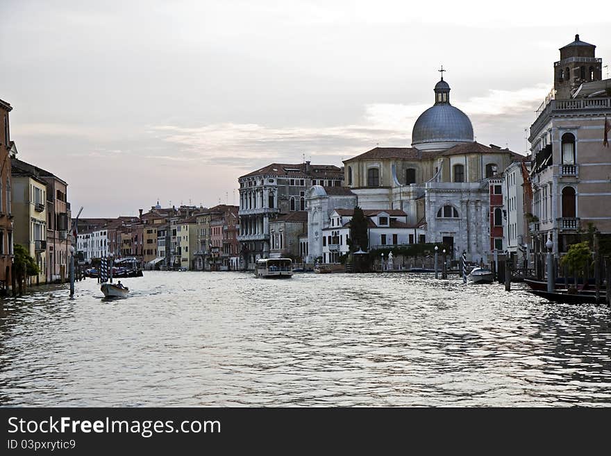 Typical old street in Venice, Italy