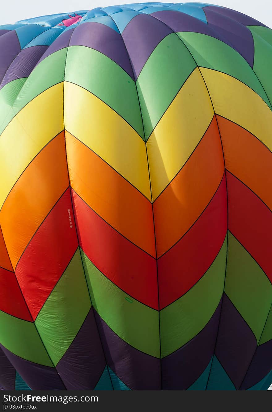 Close up of a colorful hot air ballon, ready to launch. Close up of a colorful hot air ballon, ready to launch