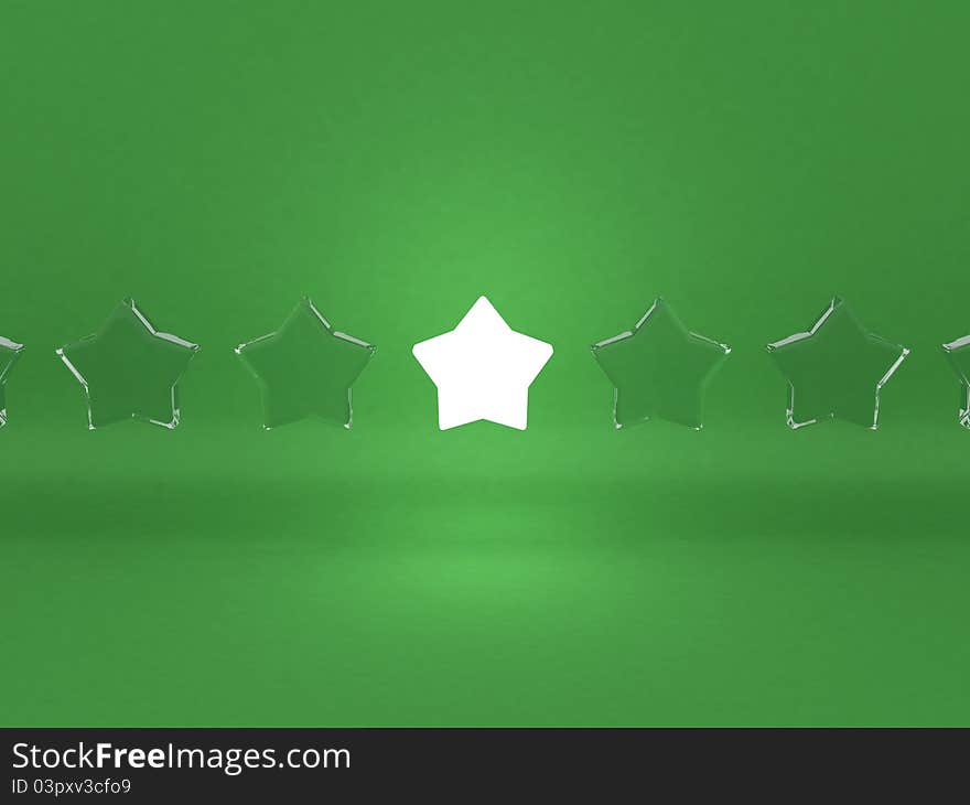 Leadership concept of stars 3d