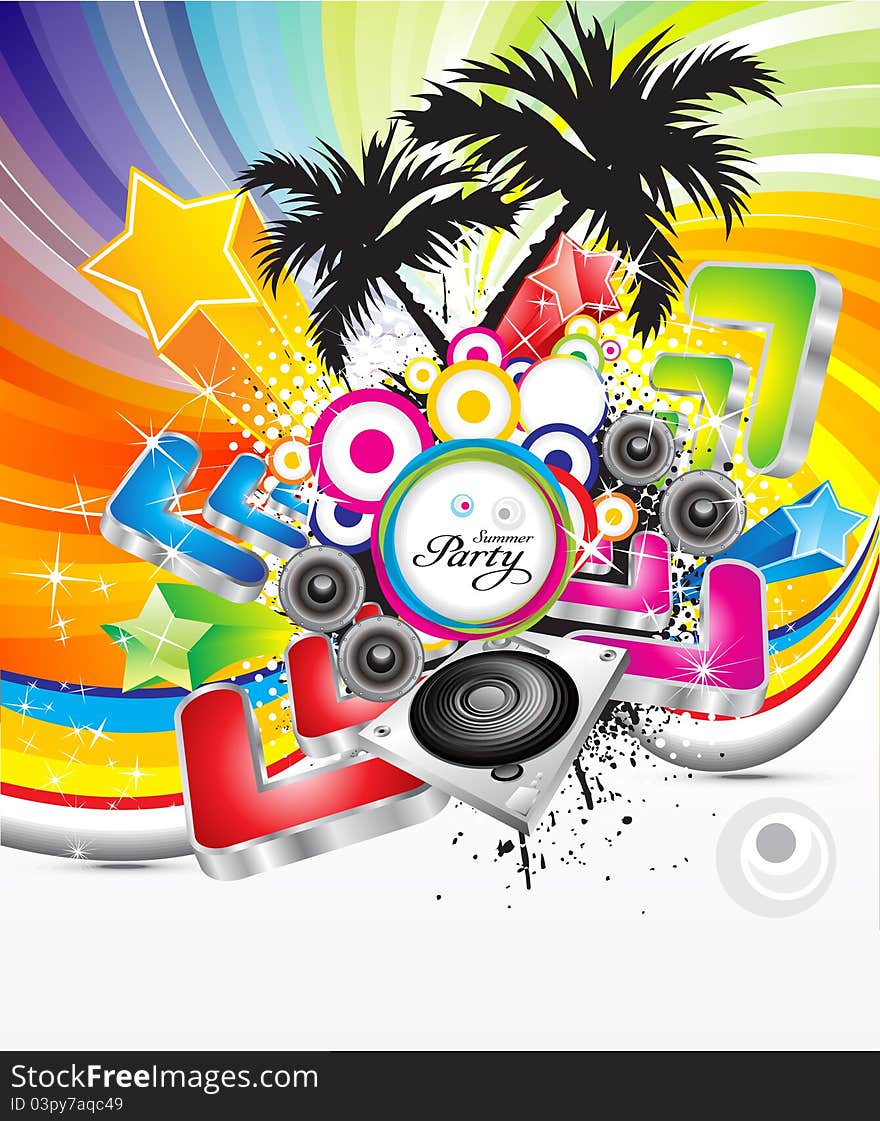 Abstract colorful musical background vector illustration