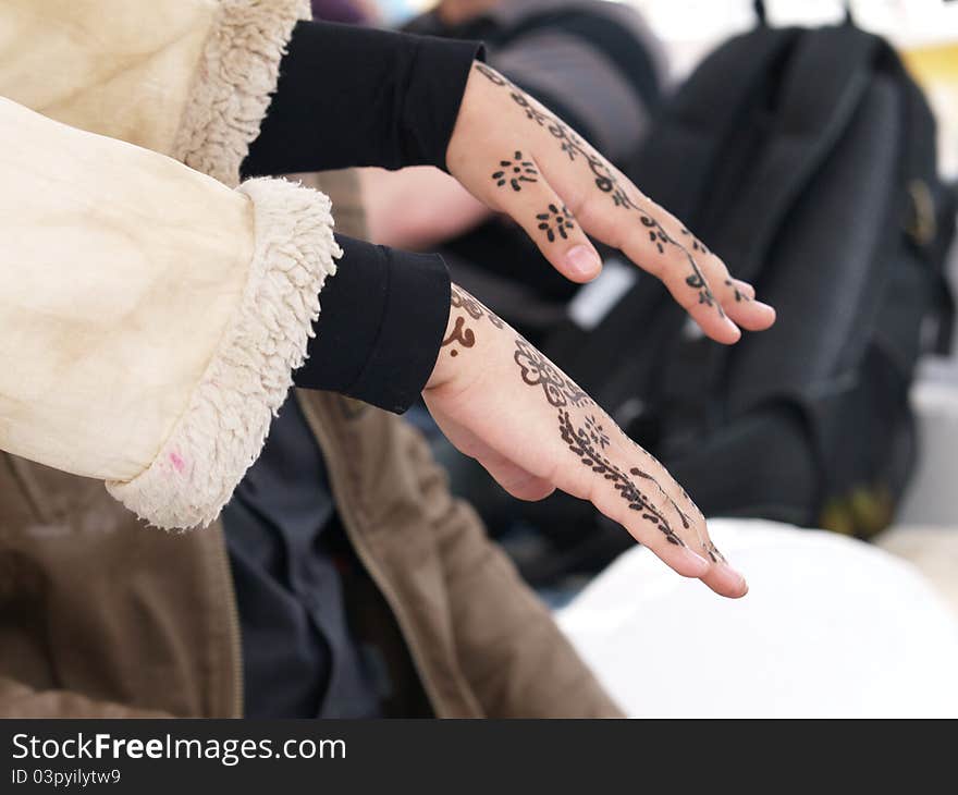 Hands with henna