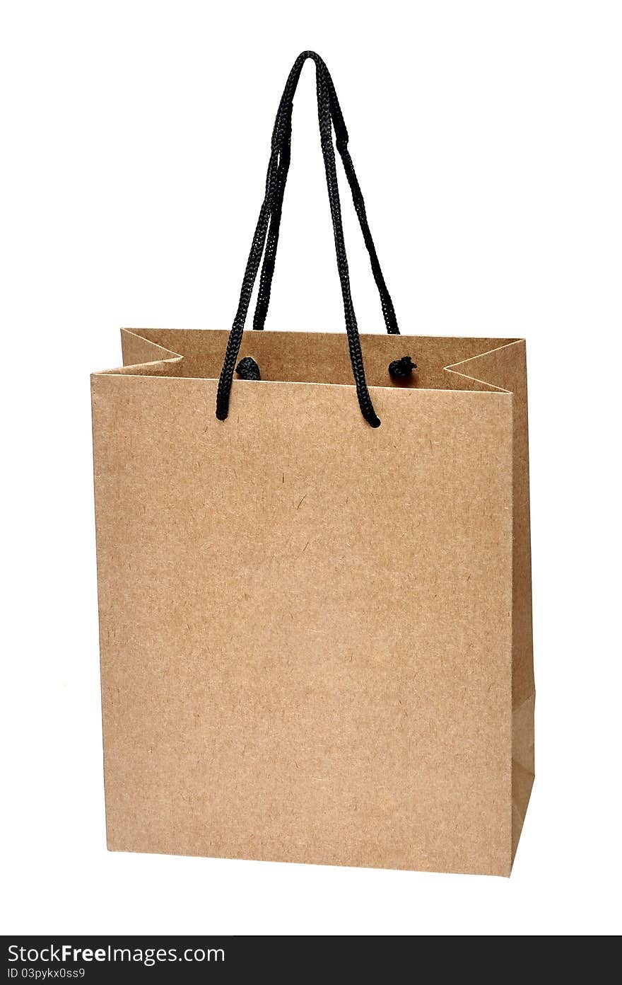 Shopping bag made from brown recycled paper