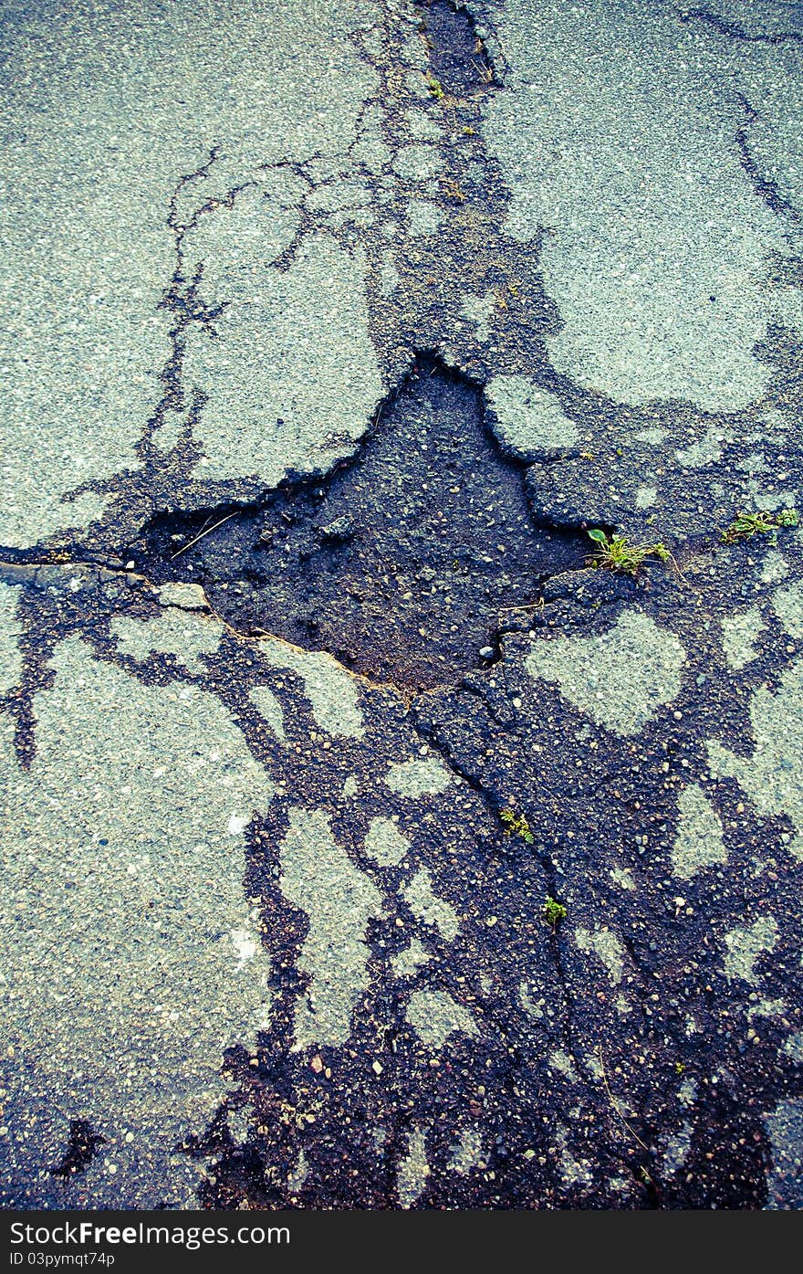 An image of hole in the road. An image of hole in the road