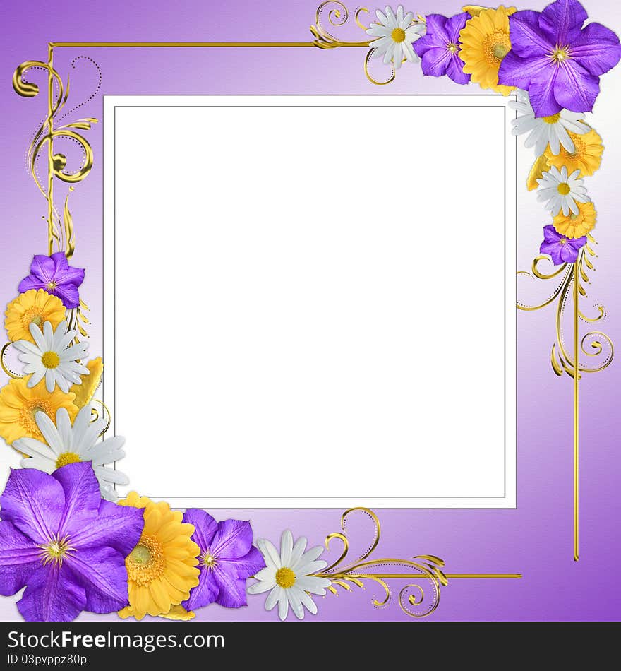 Decorative flowers frame