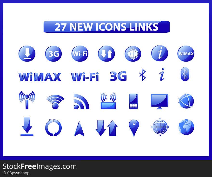 A collection of popular web icons links