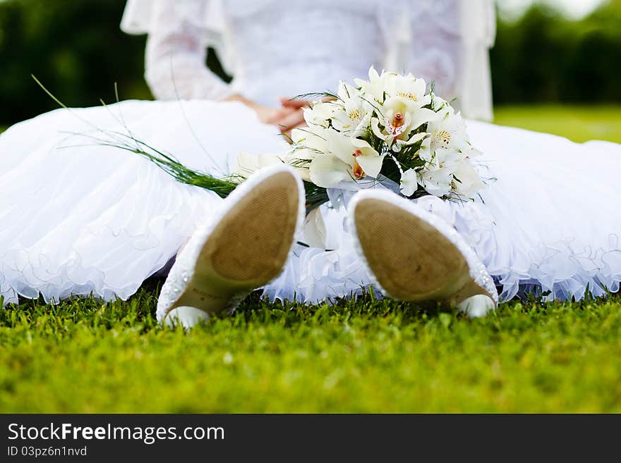 Close up of wedding bouquet