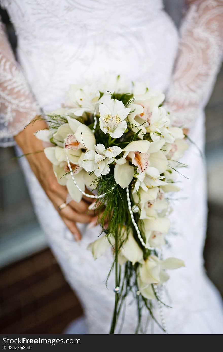 Close up of wedding bouquet