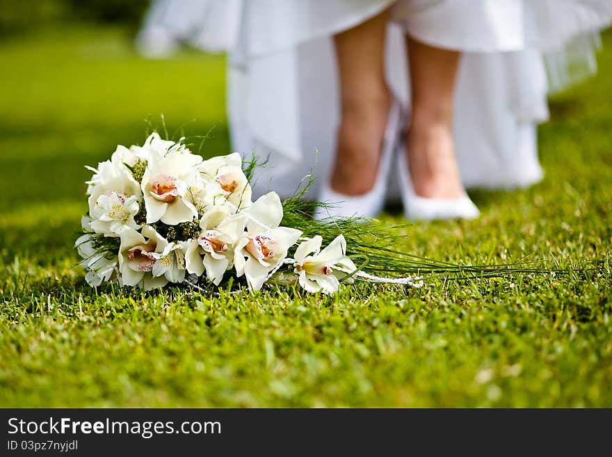 Close up of wedding bouquet