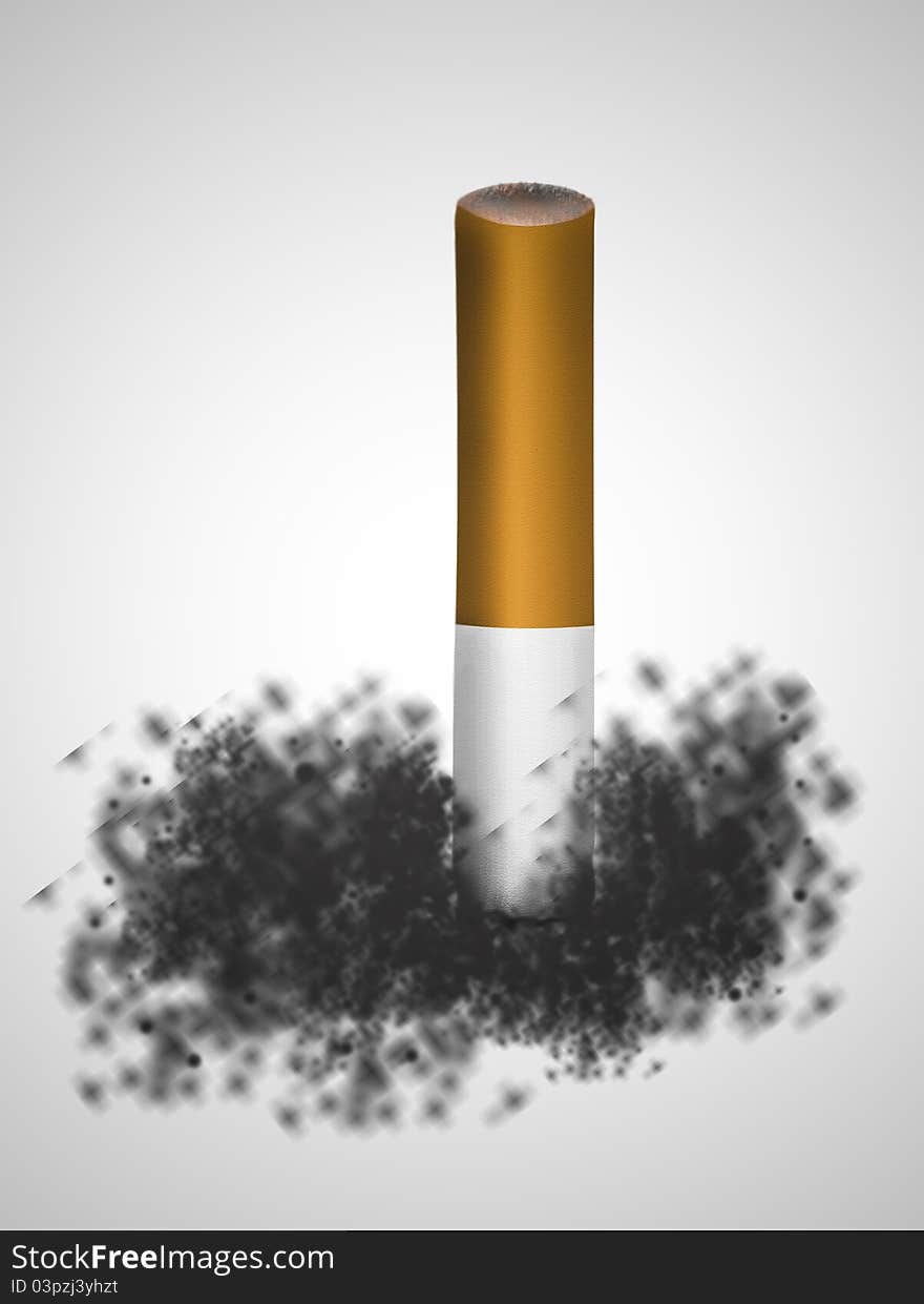 Cigarette butt (isolated on white).