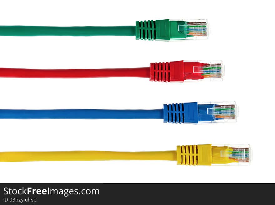 Network cable on white background. Network cable on white background