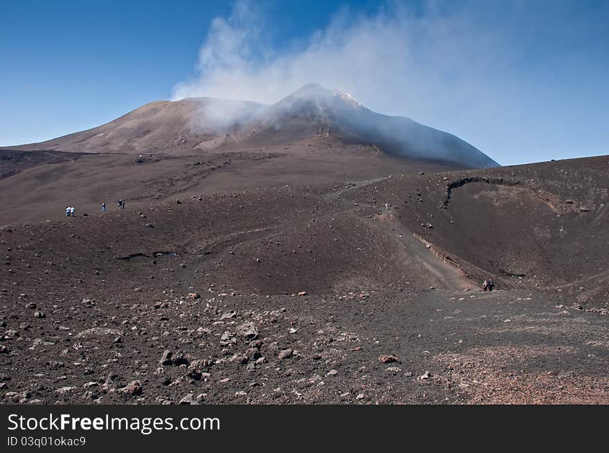 Mount Etna on a summer day