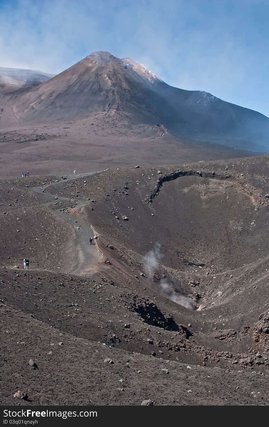 Mount Etna Sicily on a clear summer day