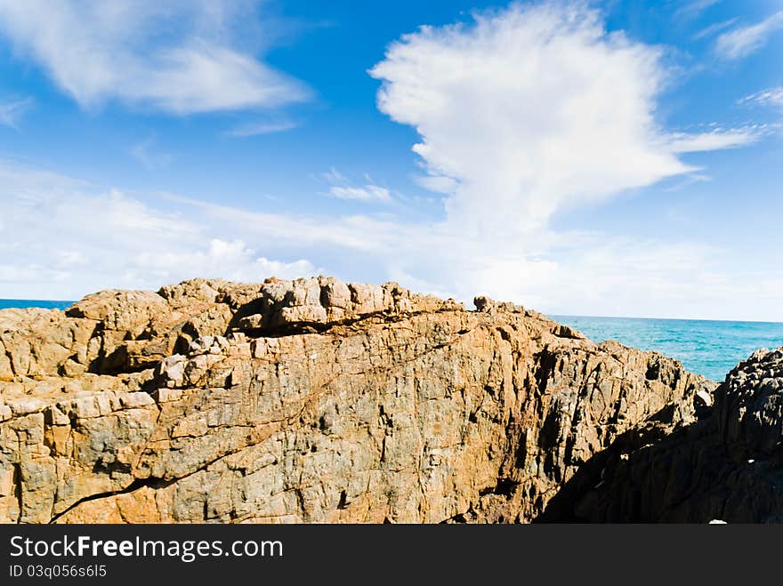 Nice cloudscape with structured rock. Nice cloudscape with structured rock.