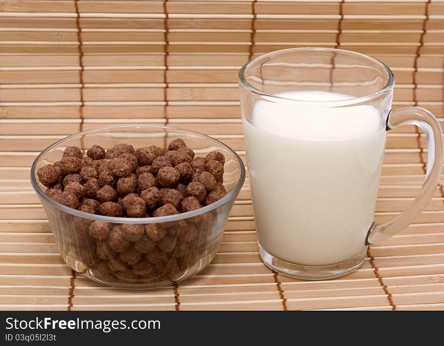 Chocolate balls, a glass of milk