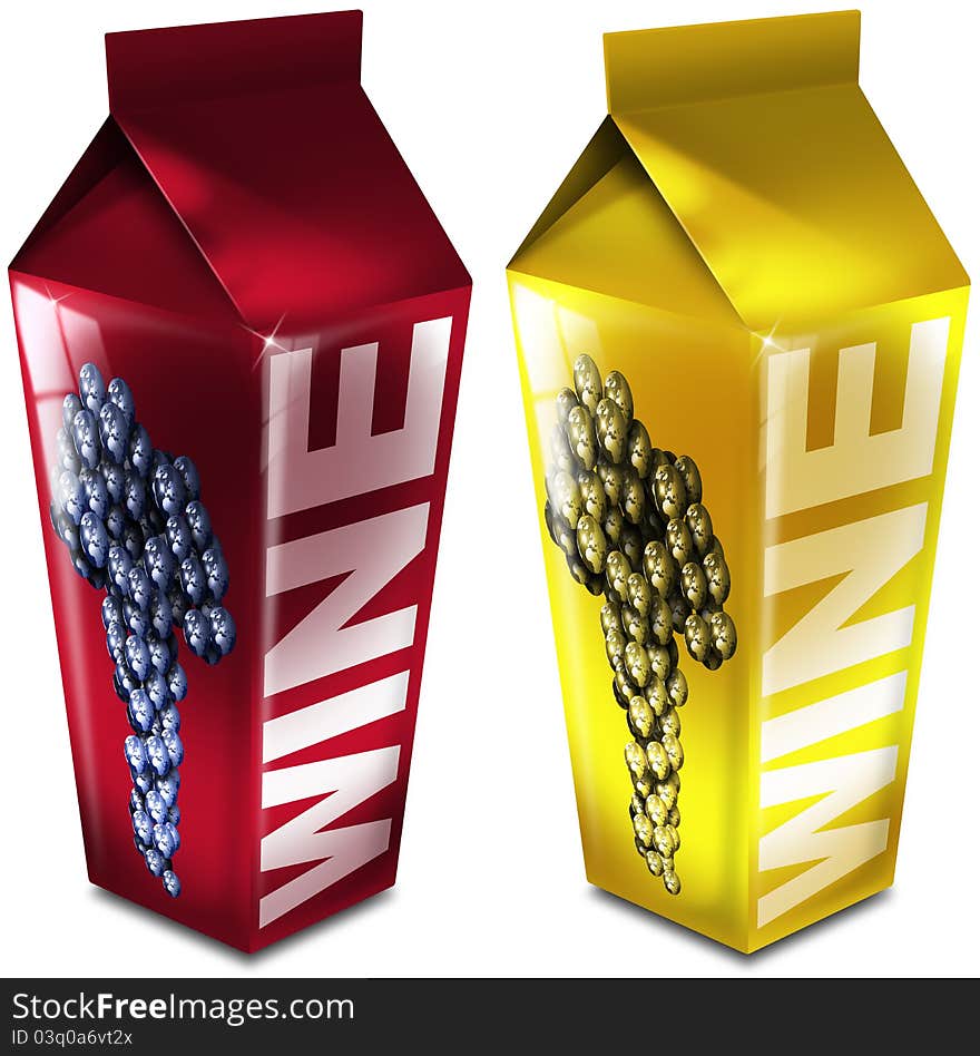 Red and white wine packaging