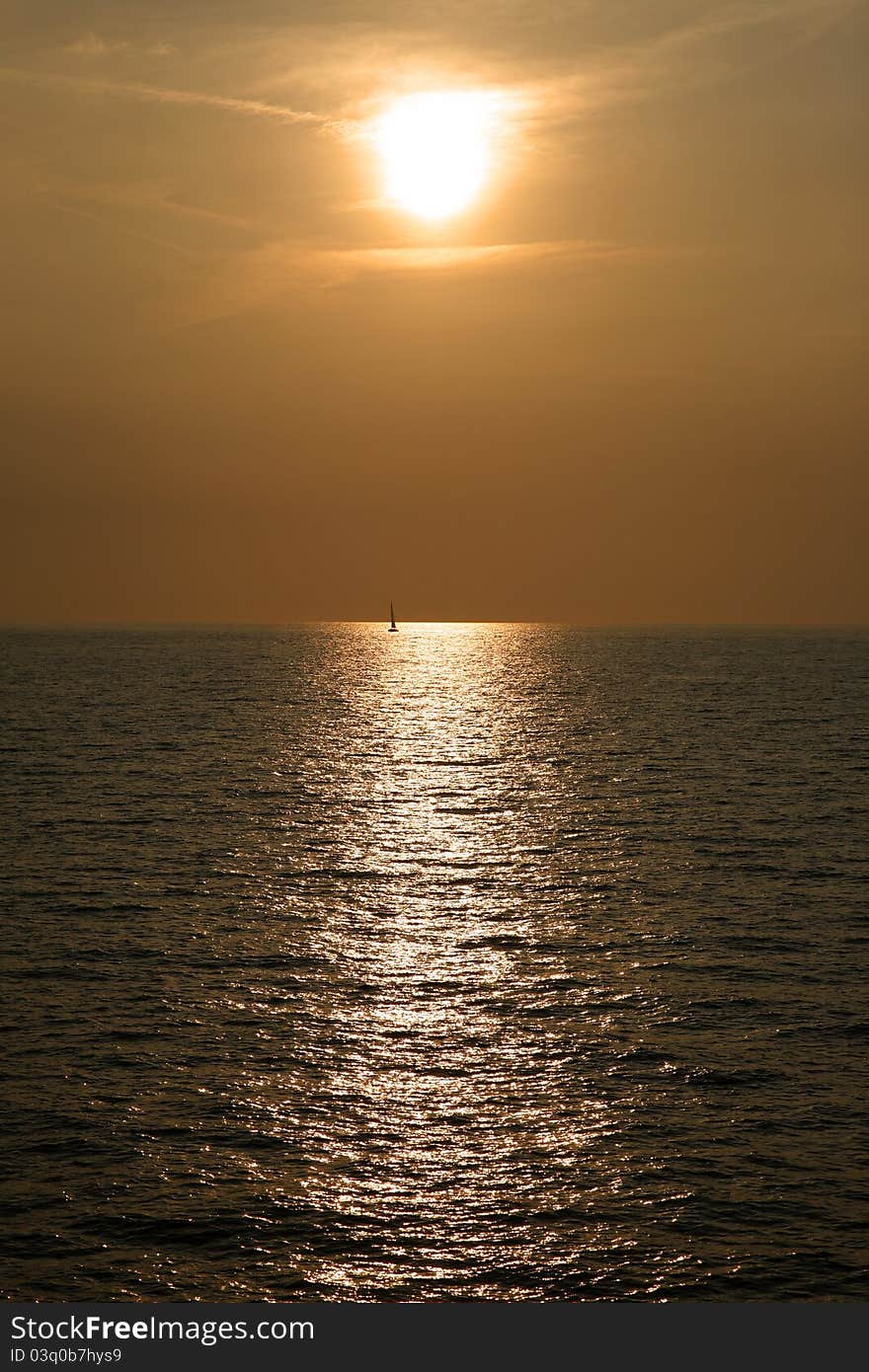 Sunset over the sea - Procida Naples - Italy. Sunset over the sea - Procida Naples - Italy