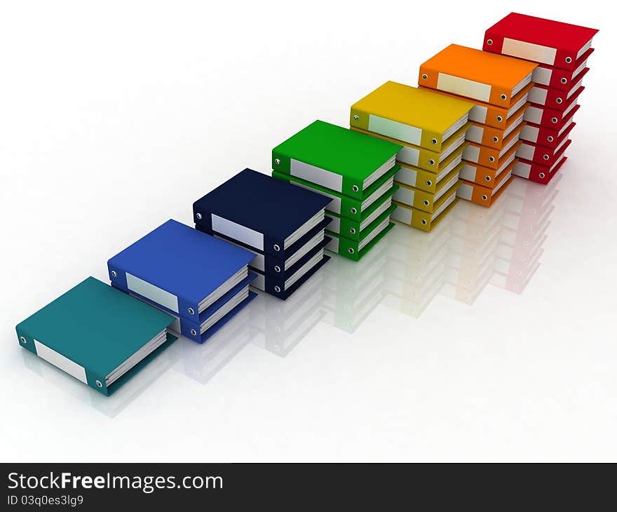 Business diagram from folders for documents