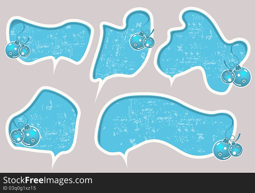 Christmas speech bubbles or sticker set vector