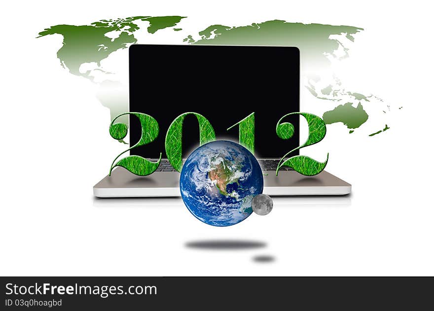 Year 2012 With Laptop And Earth