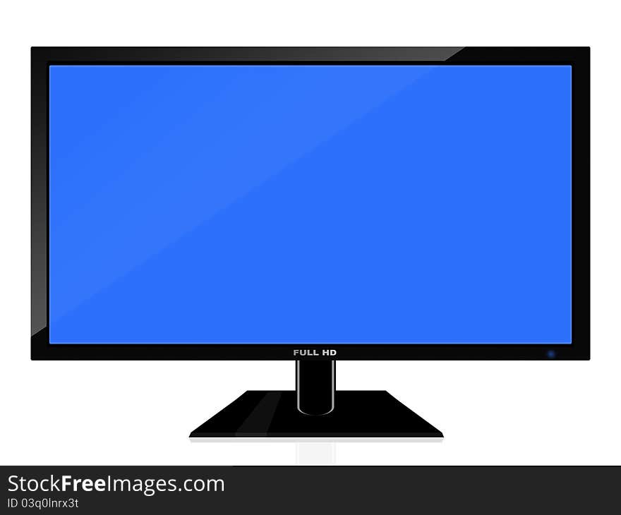 Widescreen tv isolated on white