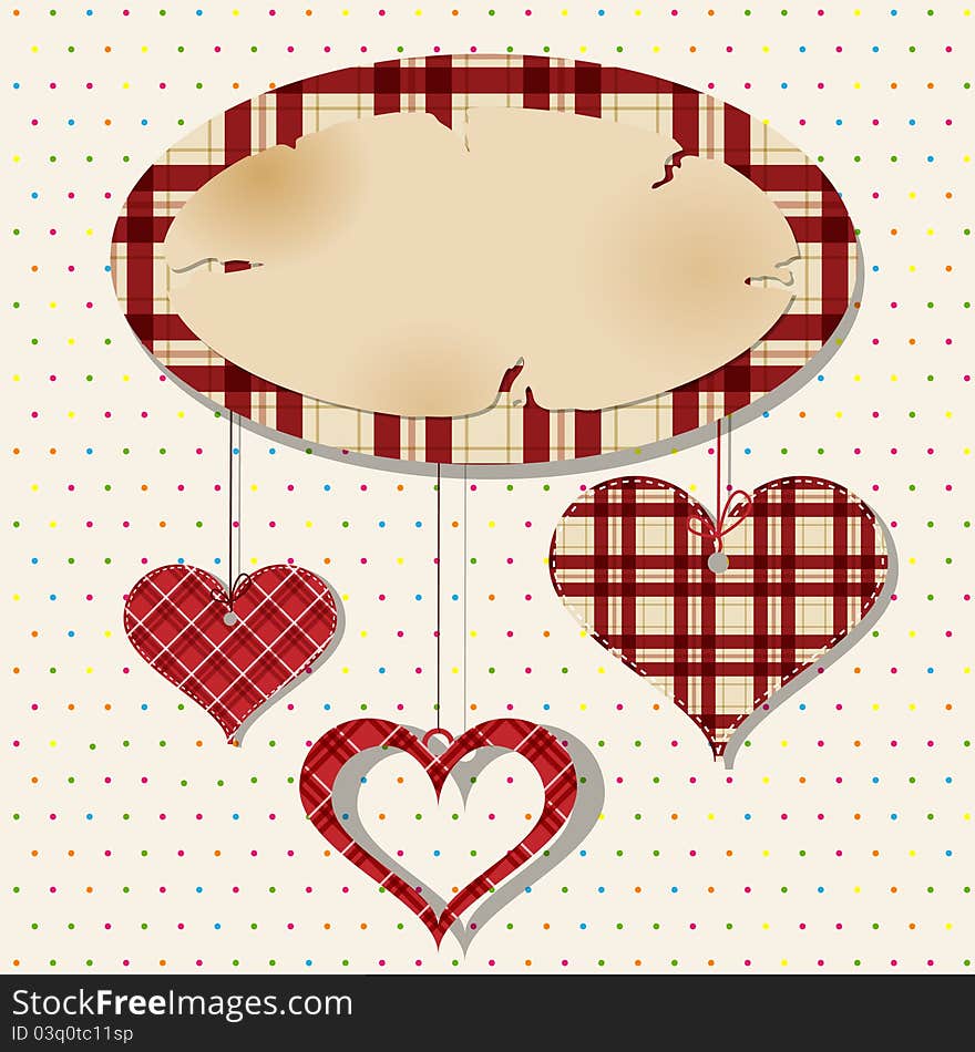 Vector frame with heart shapes. Vector frame with heart shapes