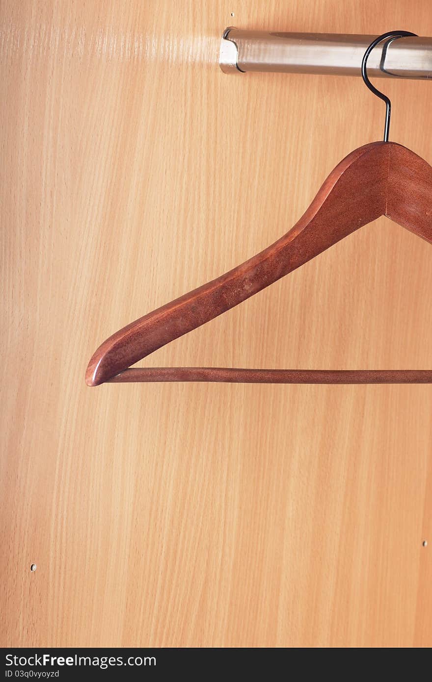 An empty clothes hanger. Sales concept.