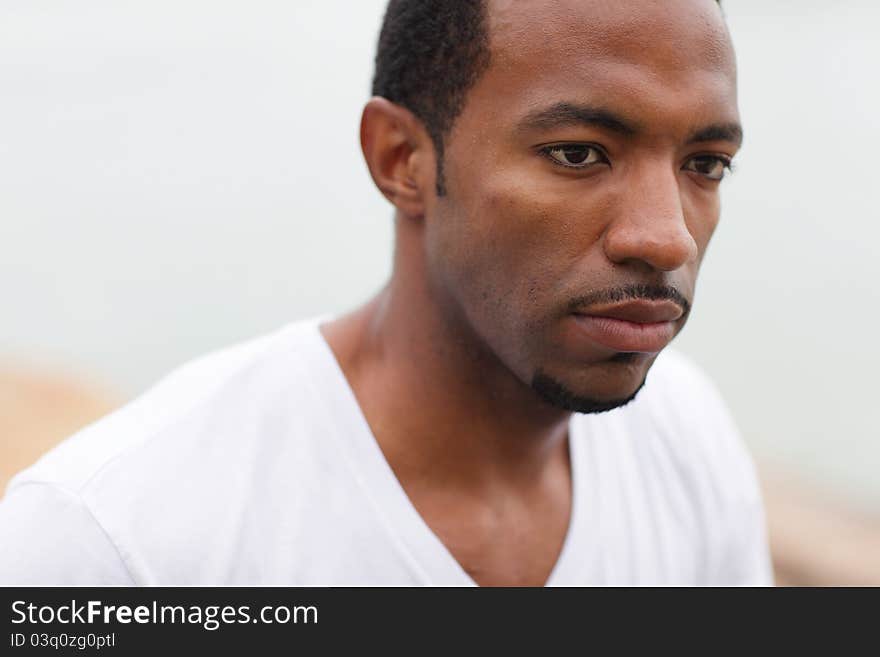 Portrait of a handsome young African American male. Portrait of a handsome young African American male