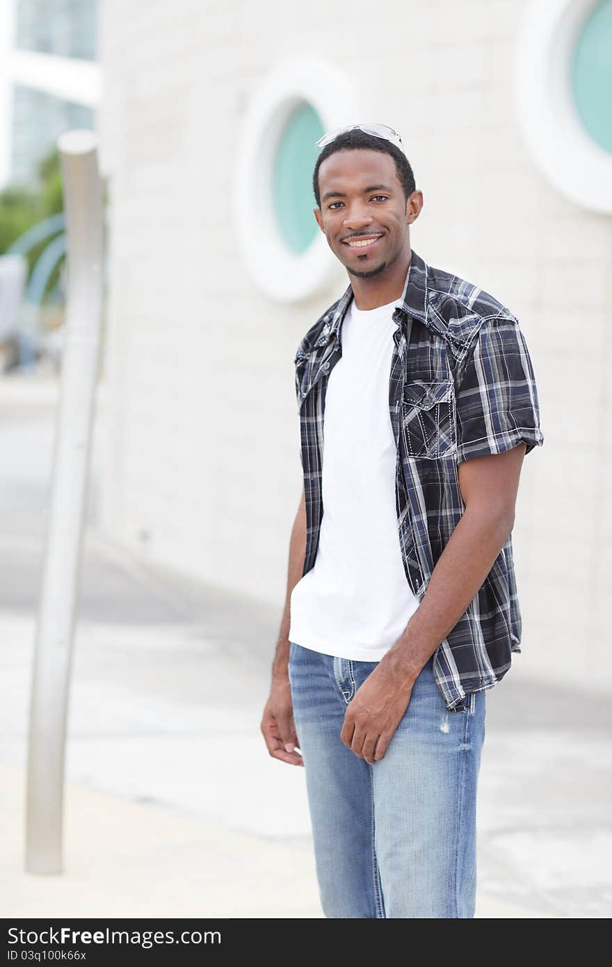 Handsome Black Man Smiling