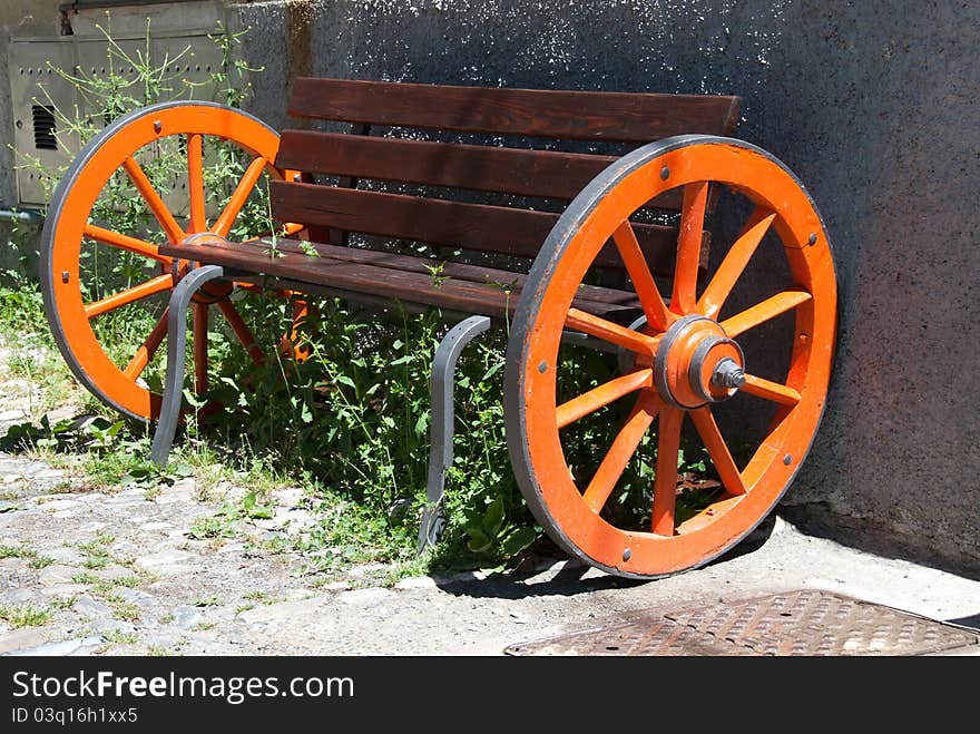 Bench with wheels