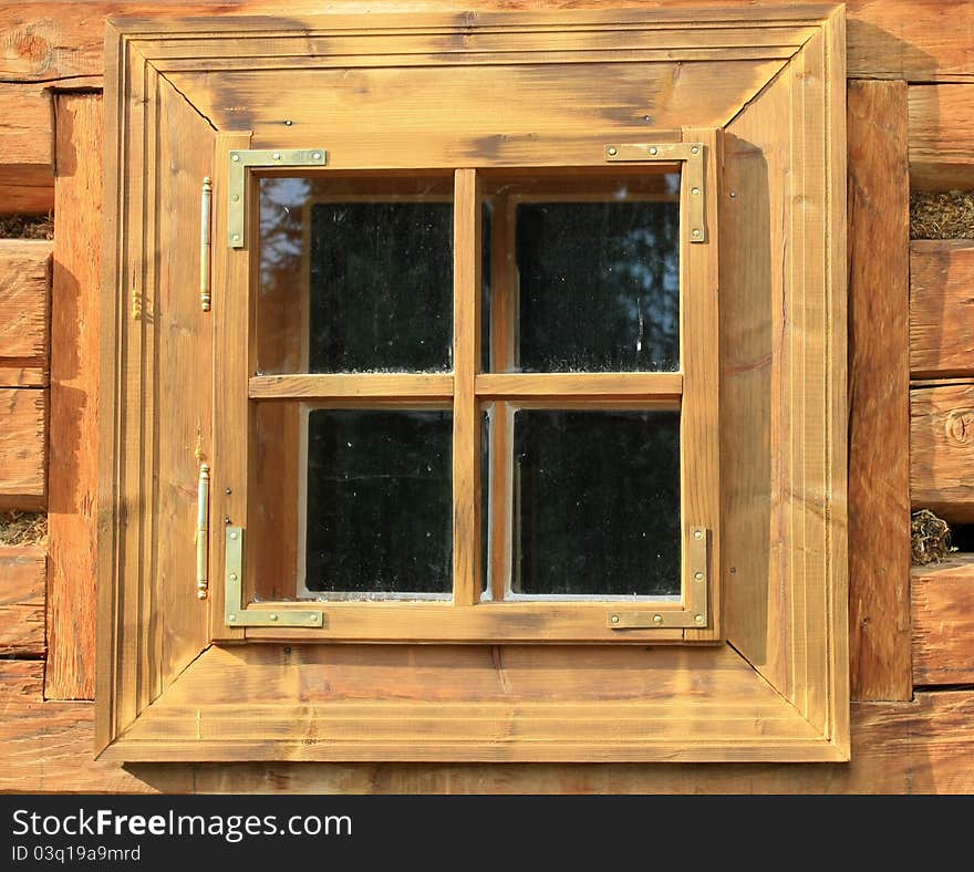 Roof top with wooden window