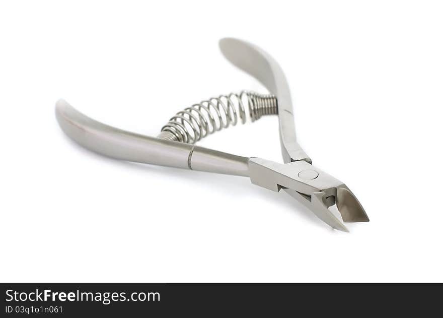 Cuticle clipper on white background