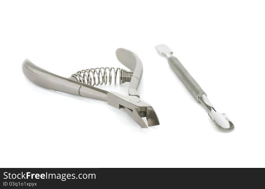 Cuticle clipper on white background