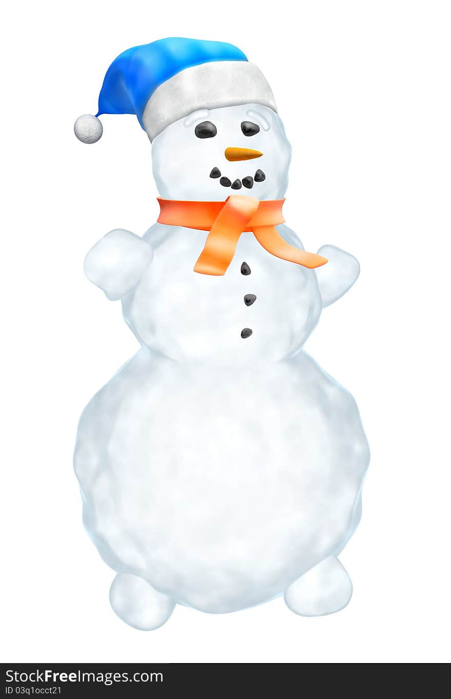 Snowman - isolated with clipping path