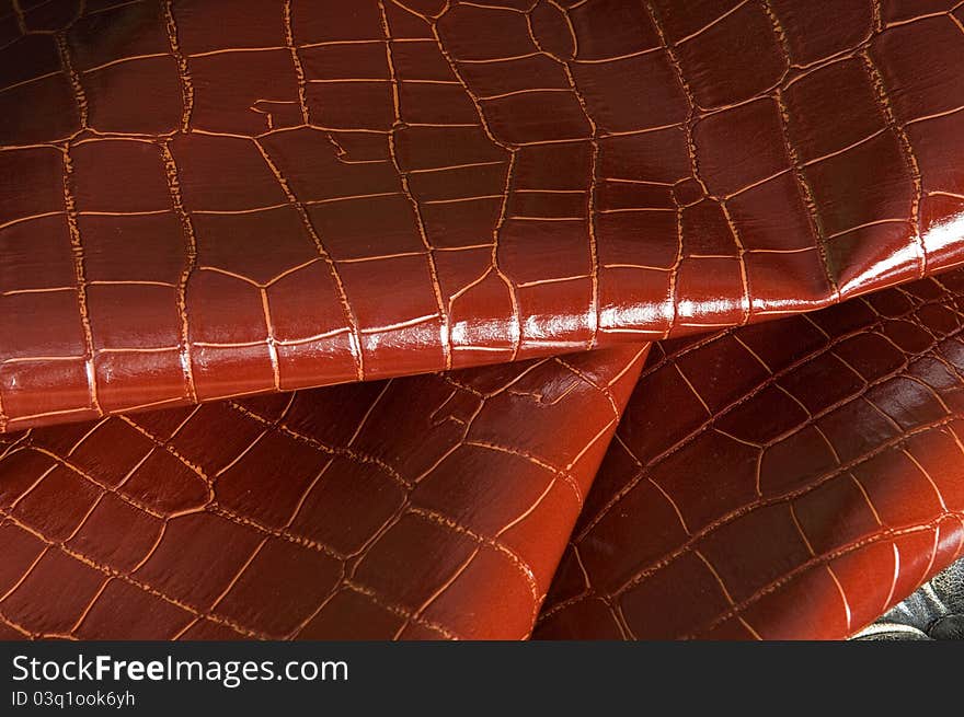 Shoot in studio, red leatherette.