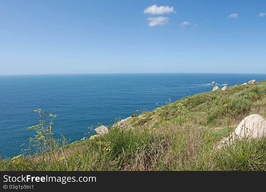 Panoramic view of Finisterre in Galicia (Spain). Panoramic view of Finisterre in Galicia (Spain)