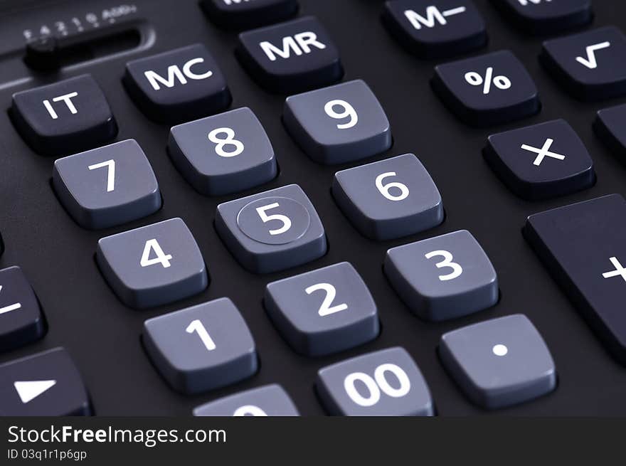 The big black calculator - keypad background close-up