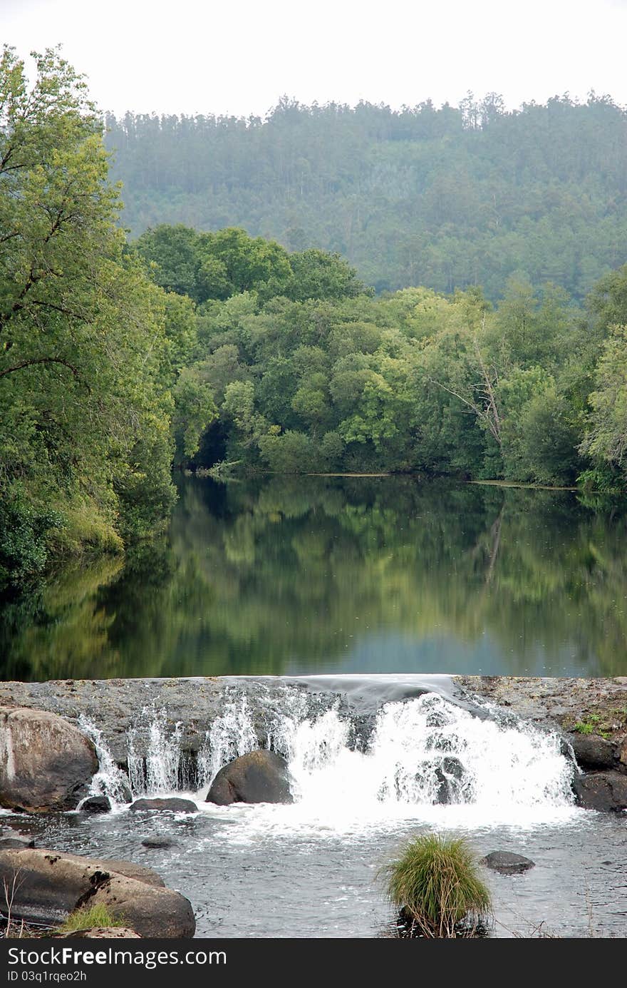 View of Ponte Maceiras in Galicia (Spain)