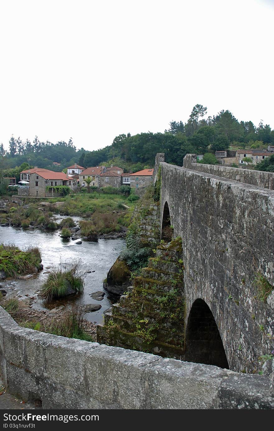 View of Ponte Maceiras in Galicia (Spain)