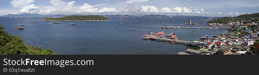 Panorama For Srichang Island, Thailand.