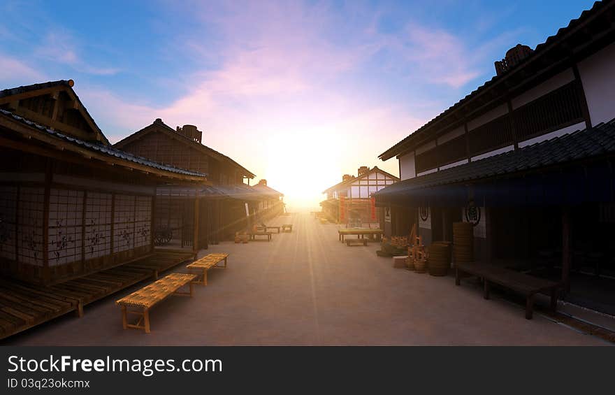 Japanese castle town