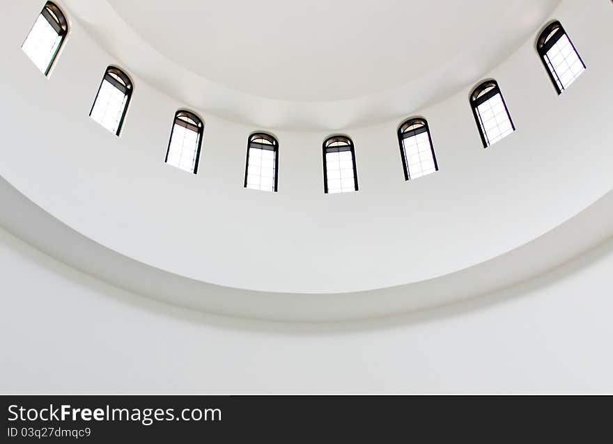 A white dome and windows