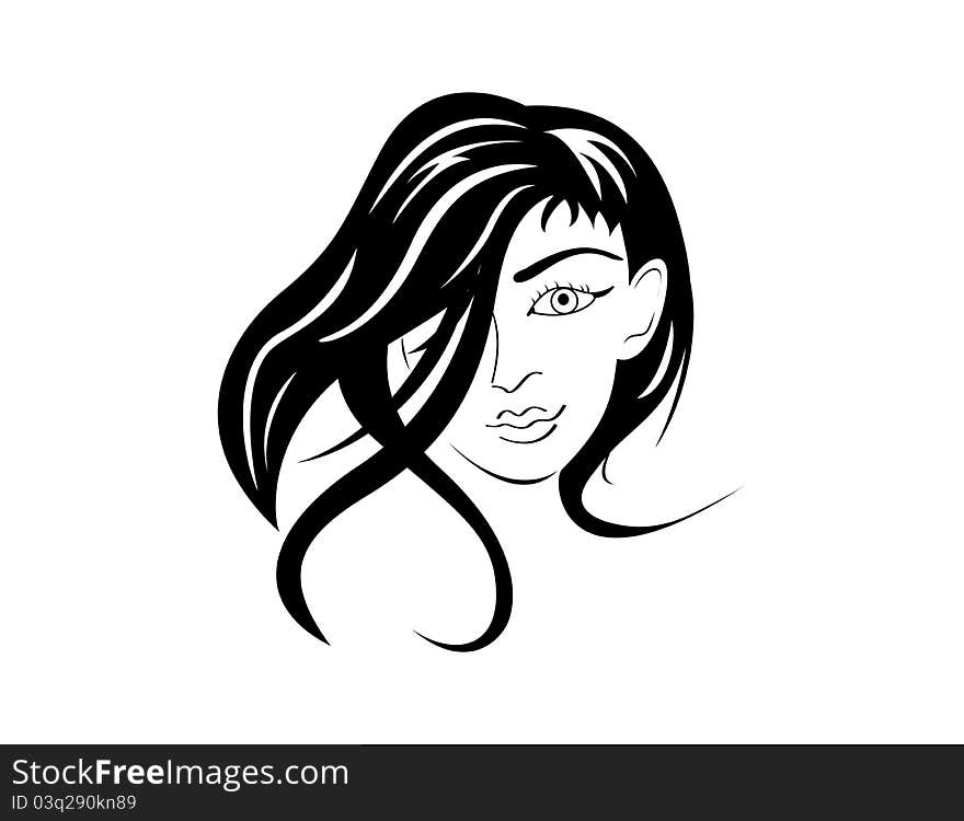 Female face portrait isolated